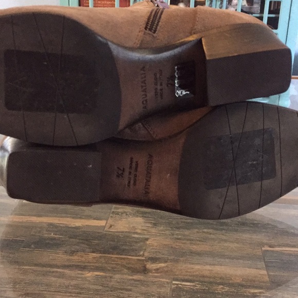 Aquatalia Franca WaterproofTan Suede Leather Boots - Picture 8 of 8